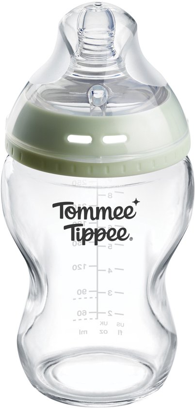 Tommee Tippee glazen Natural Start fles - 1 x 250ml- 0m+ van Merkloos