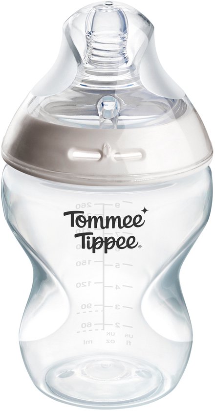 Tommee Tippee Natural Start Babyfles - set van 1 x 260ml baby fles - lage toevoersnelheid 0m+
