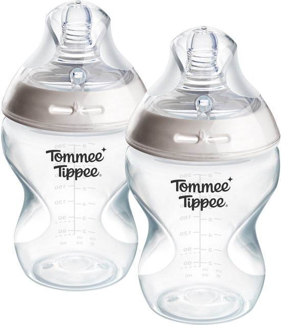 Tommee Tippee Natural Start Babyflessen - set van 2 x 260ml baby flessen - Lage toevoersnelheid - 0m+ van Merkloos