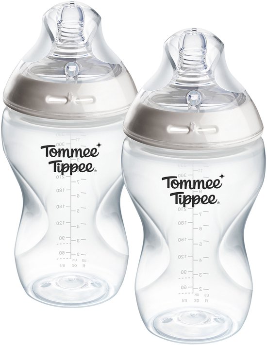 Tommee Tippee Natural Start Babyflessen - set van 2 x 340ml baby flessen - Medium toevoersnelheid - 3m+ van Merkloos