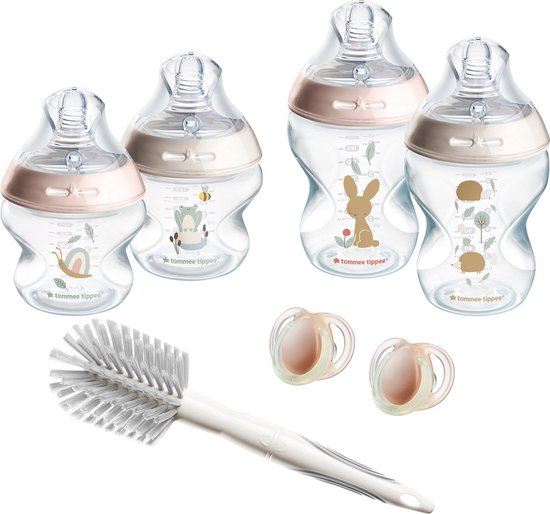 Tommee Tippee Natural Start Babyflessen Startersset - flessen van 150 ml en 260 ml voor pasgeboren baby's 0m+ - roze van Merkloos
