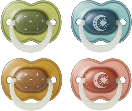 Tommee Tippee NightGlow gloeit in het donker fopspeen - 18-36 maanden - 4 stuks - orthodontische speen -100% BPA-vrij - nachtkleuren