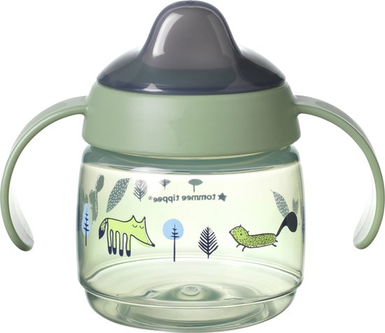 Tommee Tippee Superstar Sippee Speenbeker - Schokbestendig- met Intellivalve - BACSHIELD antibacteriële technologie - Vanaf 4 maanden -190 ml - Groente van Tommee Tippee
