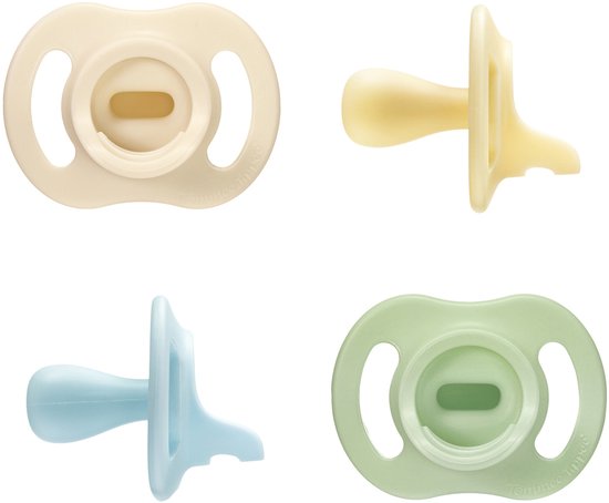 Tommee Tippee Ultra-lichte StayPut Fopspeen, 0-6 maanden, set van 4 BPA-vrije Siliconen fopspeen uit één stuk, Multi van Tommee Tippee