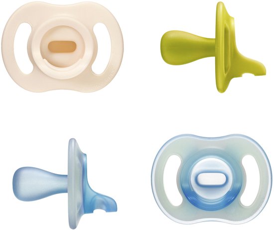 Tommee Tippee Ultra-light StayPut Dag et Nacht fopspenen - 6-18 maanden - set van 4 - glow in the dark fopspeen uit één stuk van Merkloos