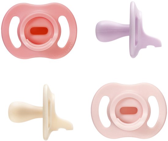 Tommee Tippee Ultra-light StayPut fopspeen - 0-6 maanden - set van 4 - silicone fopspeen uit één stuk -Roze van Merkloos