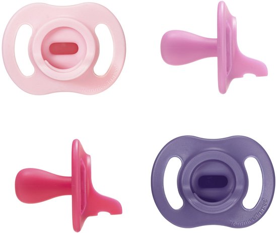 Tommee Tippee Ultra-light StayPut fopspeen - 18-36 maanden - set van 4 - silicone fopspeen uit één stuk - Roze multi van Merkloos