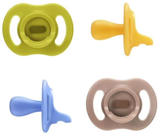 Tommee Tippee Ultra-light StayPut fopspeen - 6-18 maanden - set van 4 - silicone fopspeen uit één stuk - Blauw multi van Merkloos