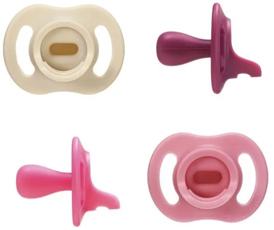 Tommee Tippee Ultra-light StayPut fopspeen - 6-18 maanden - set van 4 - silicone fopspeen uit één stuk - Roze multi van Merkloos