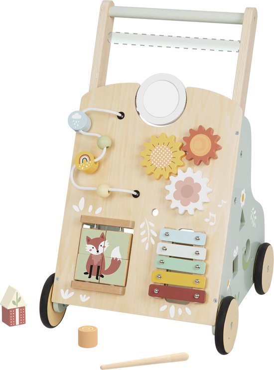 Tooky Toy Baby Loopwagen van Hout Pastel – FSC Mixed – Montessori Speelgoed - Educatieve Looptrainer van T