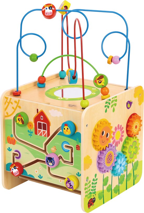 Tooky Toy Houten Activiteitenkubus Boerderij 18 Maanden 2-delig van T
