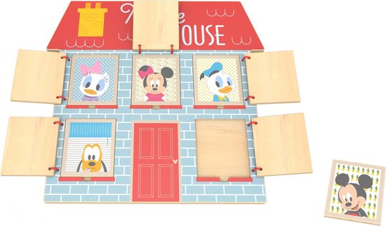 Tooky Toy Mouse House Houten Legpuzzel 18 Maanden 6-delig van T