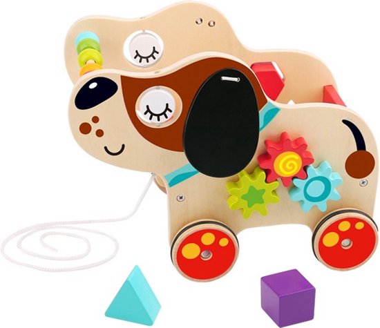 Tooky Toy Trekfiguur Hond Junior 27 X 17 X 21,6 Cm Hout 4-delig van T