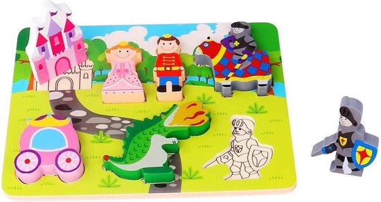 Tooky Toy Vormenpuzzel Prinses Junior Hout 7 Stukjes van T