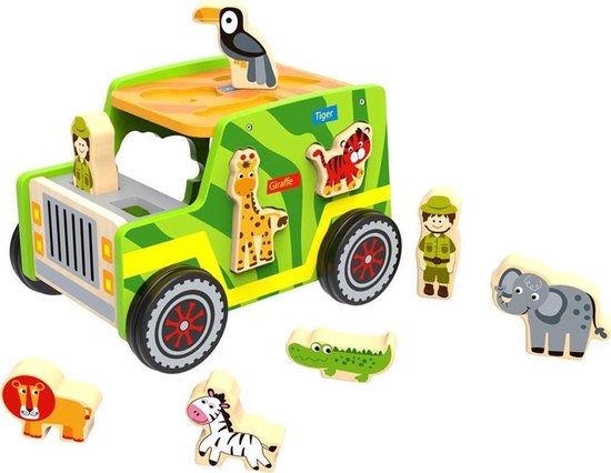 Tooky Toy Vormenpuzzel Safari Junior Hout 9 Stukjes van T