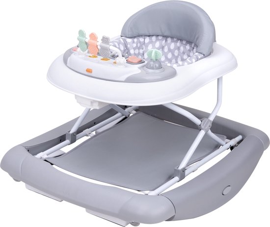 Topmark Jean - loopstoel - Inklapbare Babywalker - Schommelfunctie - Duwfuntie - incl. speelblad - Grijs van Topmark