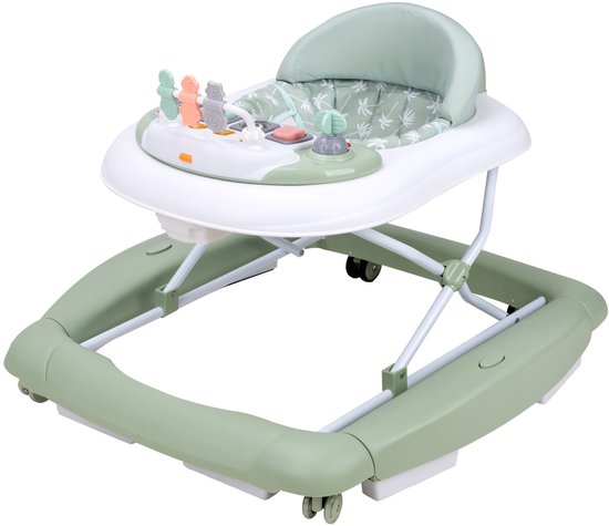 Topmark Jean - loopstoel - Inklapbare Babywalker - Schommelfunctie - Duwfuntie - incl. speelblad - Groen van Merkloos