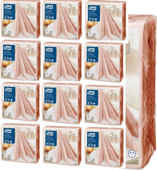 TORK LinStyle® Dinnerservet koraal  39 X 39cm 1 verpakking met 50 servetten van T