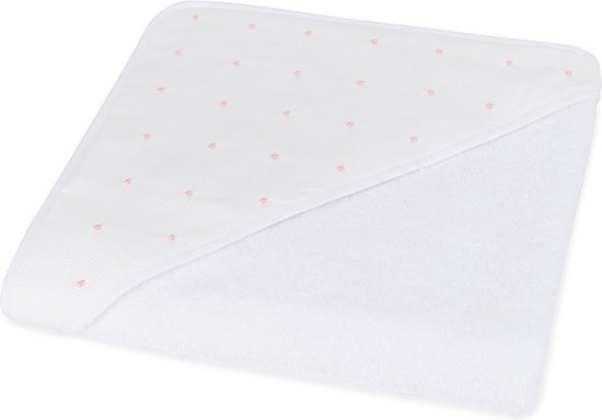 Torres Novas 1845 Poncho / Badcape, Mira Roze gestipt - 90 x 90 cm - Katoen, hand geborduurd van T