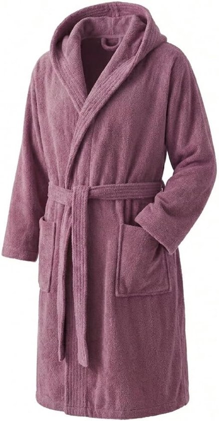 Towel Elegante badjas voor dames en heren, 100% katoen, 500 g/m². Optie met capuchon of zonder capuchon. Zacht en absorberend voor douche, spa en zwembad
