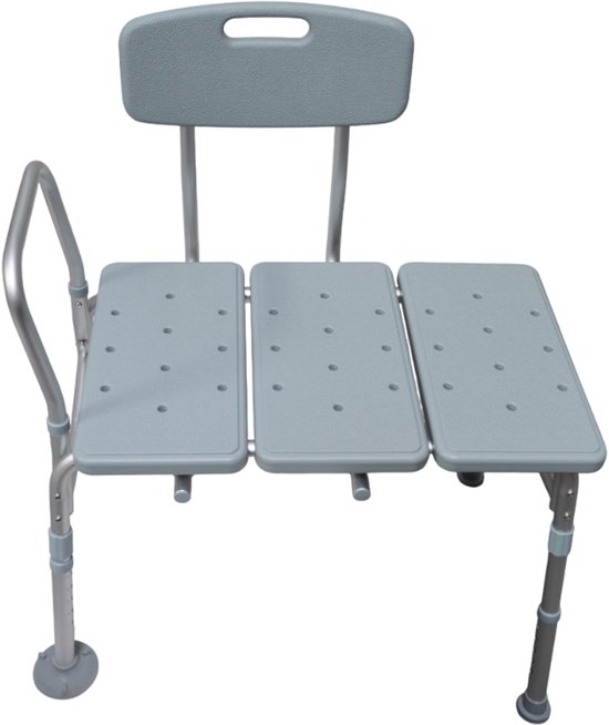 Transferbank - Gemakkelijk en veilig in & uit bad stappen - 180 kg draaggewicht - Grijs - Ergonomisch van Vidaxl