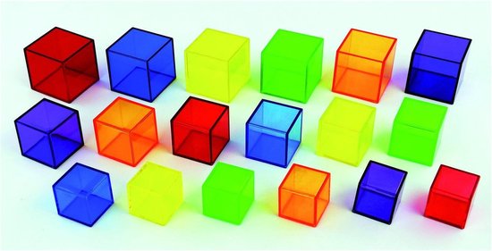 Transparante Gekleurde Kubussen - Set van 54 van T