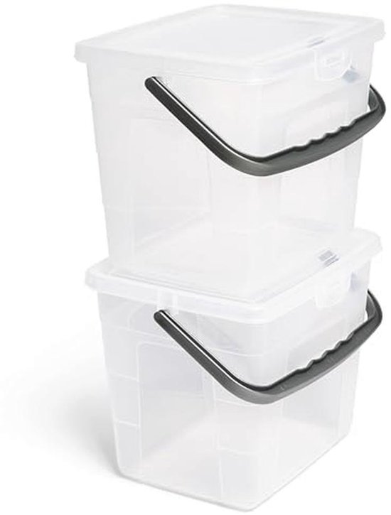 Transparante Wasmiddelbox met Deksel - 4 Liter, Opbergdoos voor Waspoeder en Diverse Reinigingsmiddelen