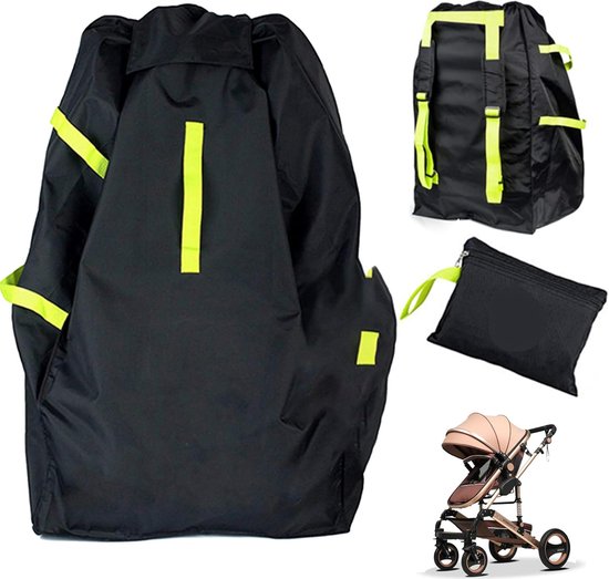 transporttas, reistas met rugzak, schouderriem, kinderwagen, transporttas, buggy, opvouwbare draagtas, grote opbergtas, voor vliegtuig en opslag, 86 x 45 x 45 cm, zwart, buggy tas van T