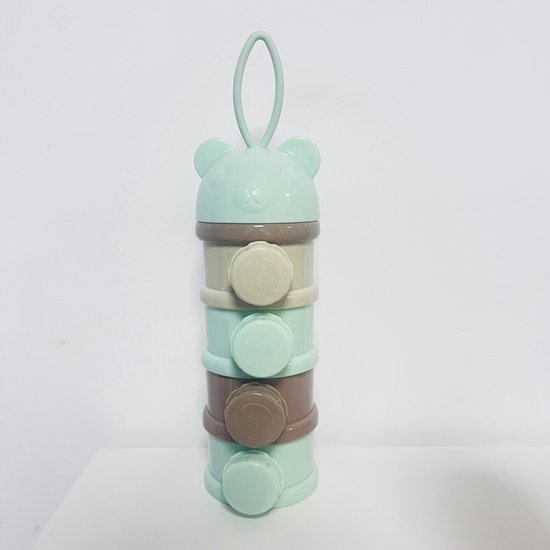Travel Formula Dispenser - Melkpoeder Container Travel Melkflessen | Niet-morsen stapelbare 4-laags snackopslagcontainers voor fopspenen, voer, melkpoeder