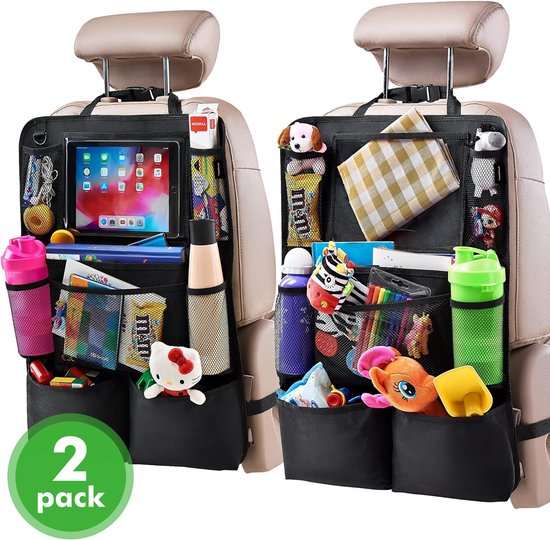 Travelhawk Auto Organizer - Autostoel Organizer voor Kinderen - Met iPadhouder - Zwart van Merkloos