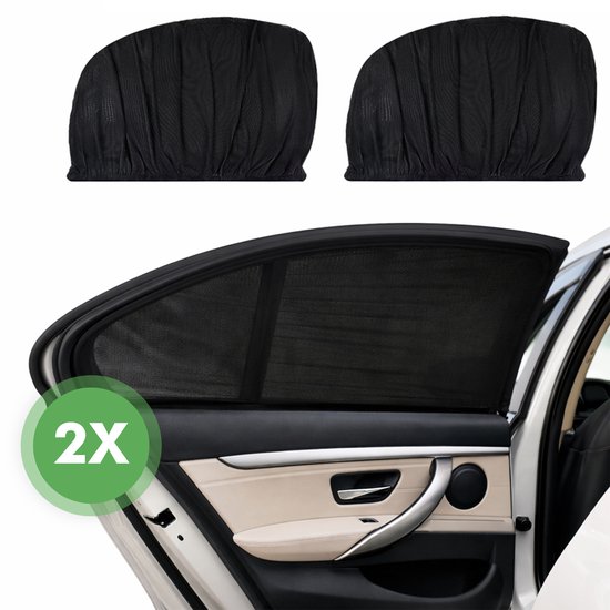Travelhawk Zonnescherm Auto Baby - 2 Stuks - Zonwering Auto - UV Protectie voor Baby en Kind - Zonwering Zijruiten - Zwart van Merkloos