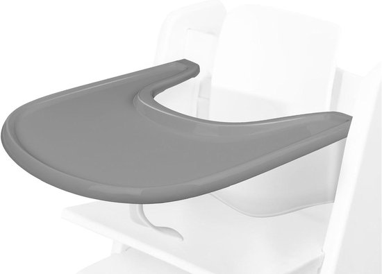 Tray voor hoge stoel, lade voor peuter, geschikt voor Stokke Tripp Trapp stoel. Eenvoudig schoon te maken, grijs, geschikt voor kinderen van 6-36 maanden. van Merkloos