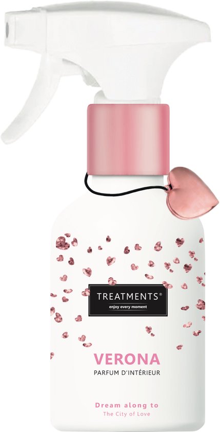 Treatments Verona Interieur Parfum Spray - Roze framboos & rode rozenblaadjes - 300 ML van Merkloos
