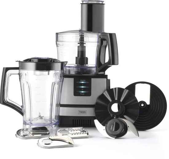 Trebs Keukenmachine - 2 snelheden - Meerdere accessoires - 99394 - Zwart RVS van Trebs