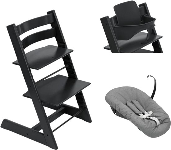 Tripp Trapp® High Chair Bundle Chair + Baby Set + Newborn Set Black, Anthracite NBS van Stokke