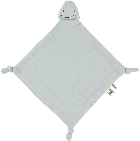 Trixie Baby Knuffeldoekje Mr. Shark – 0m+ – Met fopspeenlus – Biologisch Katoen