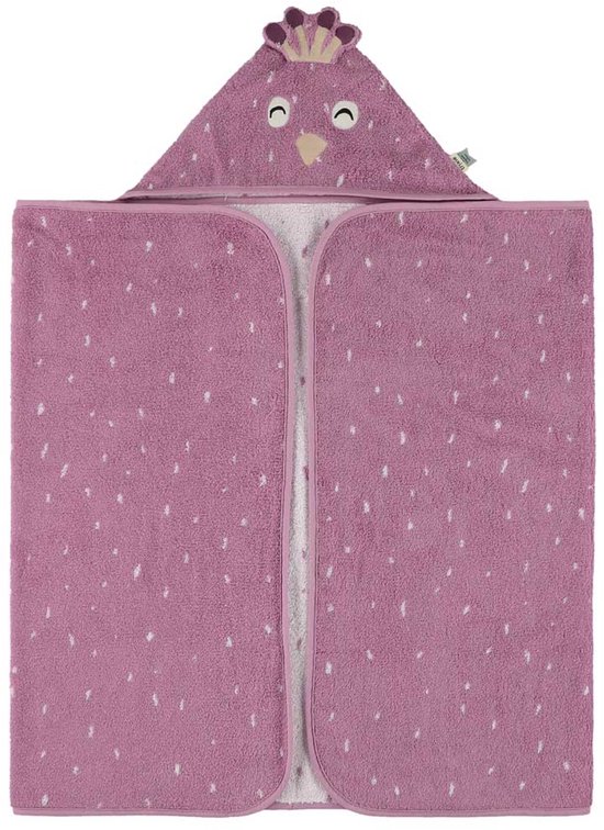 Trixie badcape kind 70x130cm Mrs. Peacock - zachte kinderbadjas.