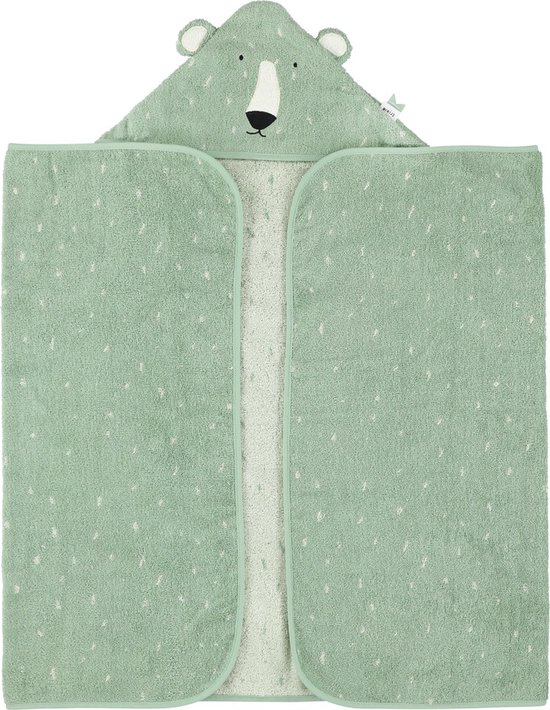 Trixie Badcape - Mr. Polar Bear - 70x130cm - 100% Biologisch Katoen - Hooded Towel - Handig formaat van Trixie