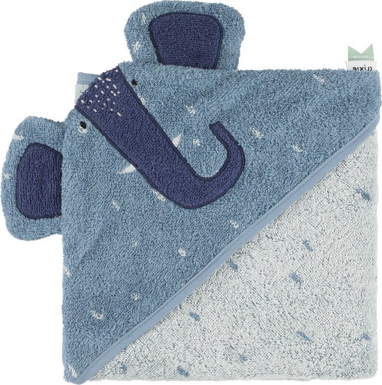 Trixie Badcape - Mrs. Elephant - 75x75cm - 100% Biologisch Katoen - Hooded Towel - Handig formaat van Trixie