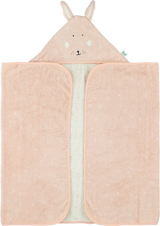 Trixie Badcape - Mrs. Rabbit - 70x130cm - 100% Biologisch Katoen - Hooded Towel - Handig formaat van Trixie