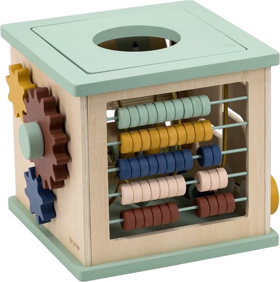 Trixie Houten 5-in-1 activiteiten kubus - Houten speelgoed - Educatief speelgoed - Peuterspeelgoed - Activiteitenspeelgoed van Trixie