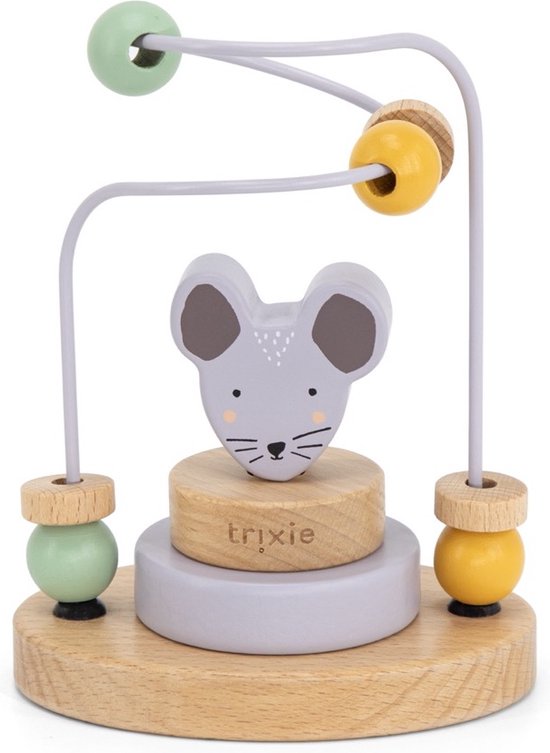 Trixie Houten Kralenframe - Mrs. Mouse- Houten Bead Maze - Educatief speelgoed - Voor Jongens & Meisjes - Muis van Trixie