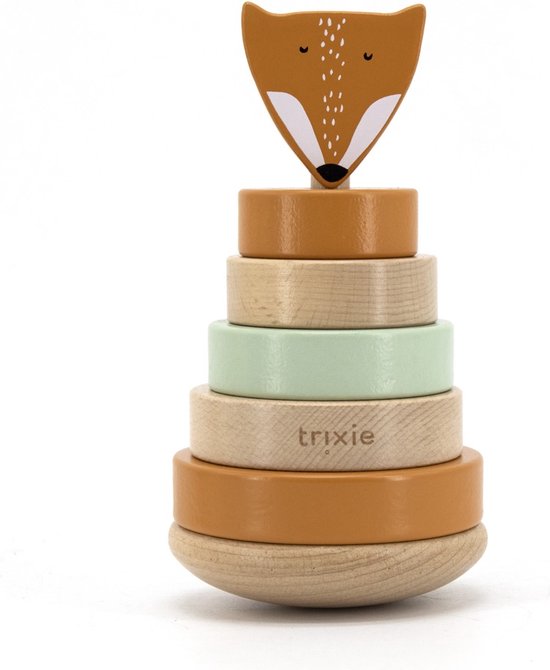 Trixie Houten Stapeltoren - Mr. Fox - Houten stacking toy - Educatief speelgoed - Voor Jongens & Meisjes - Vos van Trixie