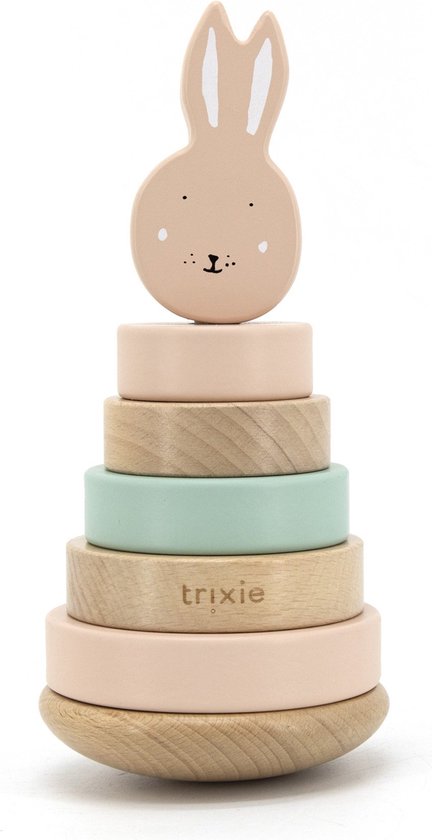 Trixie Houten stapeltoren - Mrs. Rabbit - Educatief - Hout speelgoed - Motoriek van Trixie