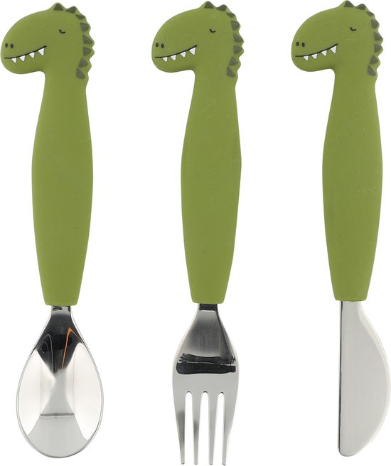 Trixie Silicone cutlery set 3-pack - Mr. Dino van Trixie