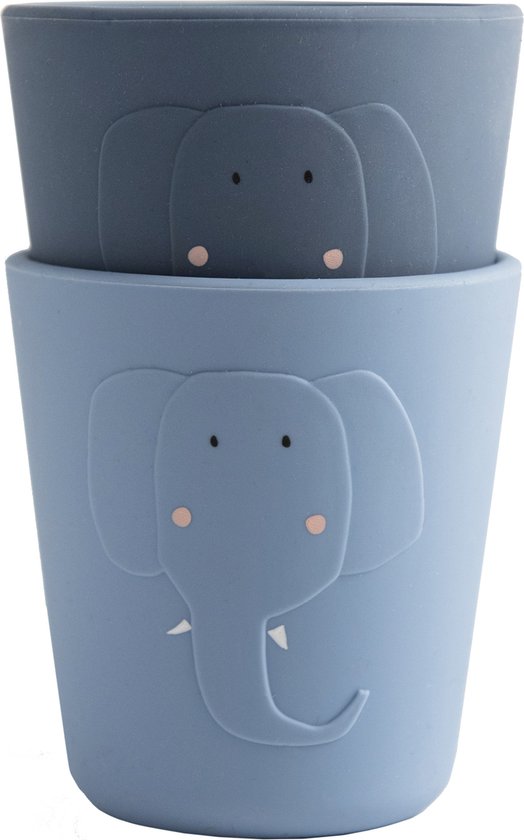 Trixie Siliconen beker 2-pack - Mrs. Elephant van Trixie