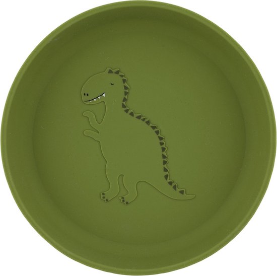 Trixie Siliconen Bord Mr. Dino - Kinderservies - 100% Food Grade silicone -Vaatwas en Microgolf bestendig - Dino van Trixie