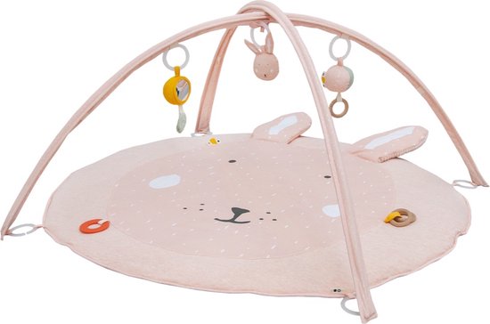 Trixie Speelmat/ Activiteitenboog Mrs. Rabbit - Speelboog voor Baby - Zachte Activiteitenboog - Speeltapijt konijn - Roze van Trixie