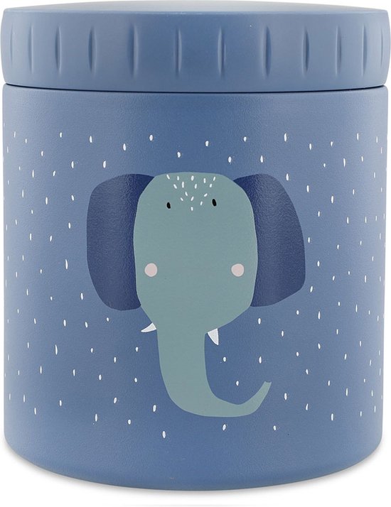 Trixie Thermos container - Mrs. Elephant - Thermo lunchpot voor kinderen - 500 ML - RVS Lunchbox - Blauw van Trixie