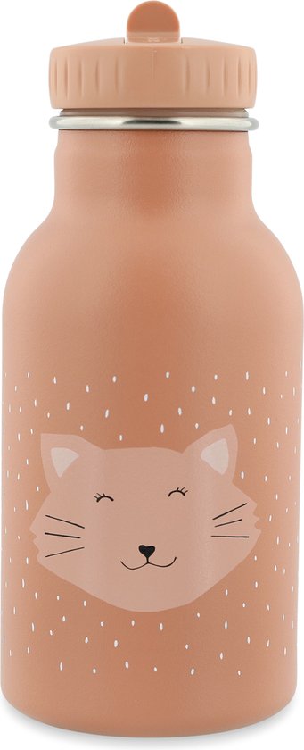 Trixie Thermos Drinkfles - Mrs. Cat - RVS Waterfles voor kinderen - Lekvrije Fles - 350ml - Roze